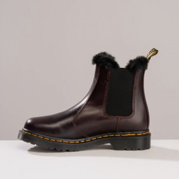 Dr Martens 2976 Leonore Oxblood Atlas Faux Fur Lined Chelsea Boot - Picture 1 of 6